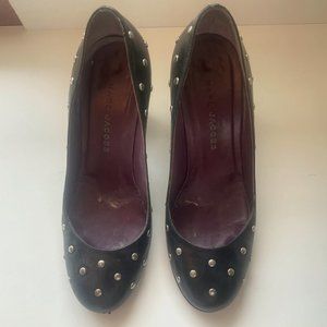 Marc Jacobs Black Round Toe Heel with Silver Grommet Detail - 36.5 (US 6-6.5)